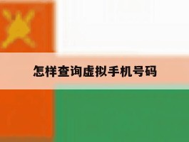 怎样查询虚拟手机号码