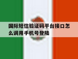 国际短信验证码平台接口怎么调用手机号登陆