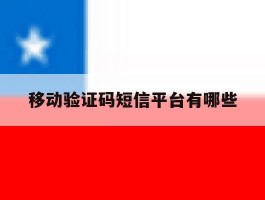 移动验证码短信平台有哪些