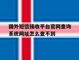 包含国外短信接收平台官网查询系统网址怎么查不到的词条