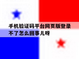 包含手机验证码平台网页版登录不了怎么回事儿呀的词条