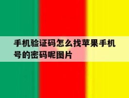 手机验证码怎么找苹果手机号的密码呢图片的简单介绍