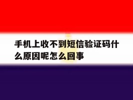 手机上收不到短信验证码什么原因呢怎么回事
