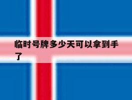 临时号牌多少天可以拿到手了