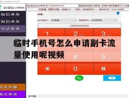 临时手机号怎么申请副卡流量使用呢视频