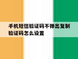 手机短信验证码不弹出复制验证码怎么设置