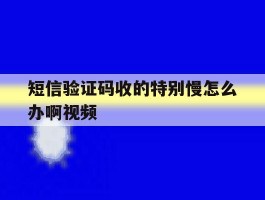 短信验证码收的特别慢怎么办啊视频
