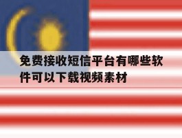 免费接收短信平台有哪些软件可以下载视频素材的简单介绍