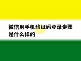 包含微信用手机验证码登录步骤是什么样的的词条