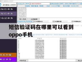 短信验证码在哪里可以看到oppo手机