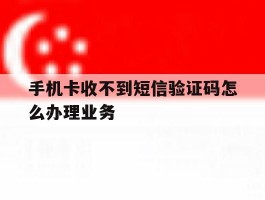 手机卡收不到短信验证码怎么办理业务
