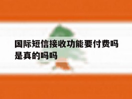 国际短信接收功能要付费吗是真的吗吗