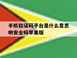 包含手机验证码平台是什么意思啊安全吗苹果版的词条