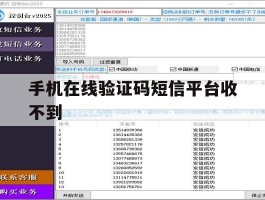 手机在线验证码短信平台收不到