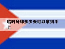 临时号牌多少天可以拿到手上
