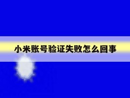 小米账号验证失败怎么回事