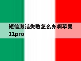 短信激活失败怎么办啊苹果11pro的简单介绍