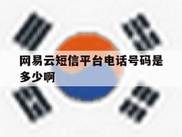 网易云短信平台电话号码是多少啊
