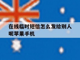 在线临时短信怎么发给别人呢苹果手机