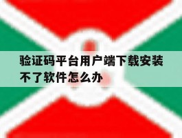 验证码平台用户端下载安装不了软件怎么办