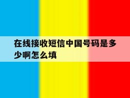 在线接收短信中国号码是多少啊怎么填