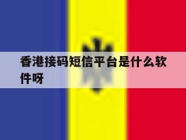 香港接码短信平台是什么软件呀