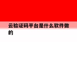 云验证码平台是什么软件做的