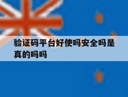 验证码平台好使吗安全吗是真的吗吗