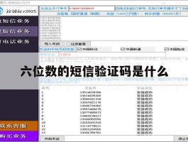 六位数的短信验证码是什么