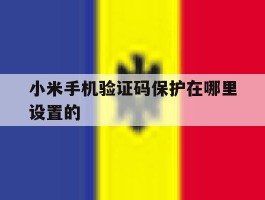 小米手机验证码保护在哪里设置的