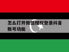 怎么打开微信授权登录抖音账号功能