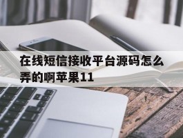 在线短信接收平台源码怎么弄的啊苹果11