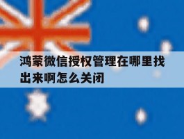 鸿蒙微信授权管理在哪里找出来啊怎么关闭的简单介绍