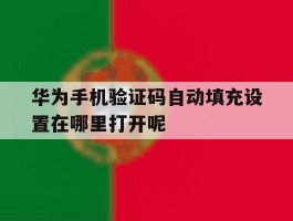 包含华为手机验证码自动填充设置在哪里打开呢的词条