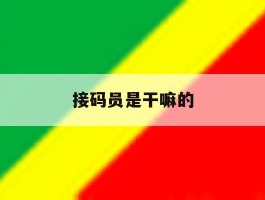 接码员是干嘛的