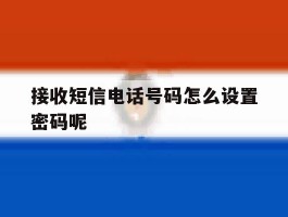 接收短信电话号码怎么设置密码呢