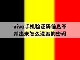 vivo手机验证码信息不弹出来怎么设置的密码