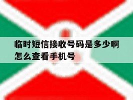 临时短信接收号码是多少啊怎么查看手机号
