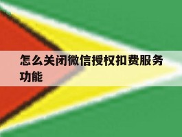 怎么关闭微信授权扣费服务功能的简单介绍