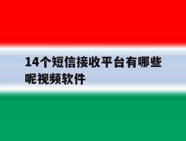 14个短信接收平台有哪些呢视频软件
