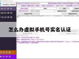 怎么办虚拟手机号实名认证