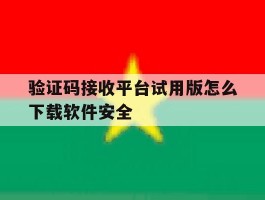 验证码接收平台试用版怎么下载软件安全