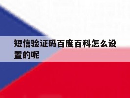 包含短信验证码百度百科怎么设置的呢的词条