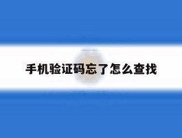 手机验证码忘了怎么查找