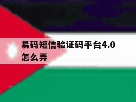 易码短信验证码平台4.0怎么弄