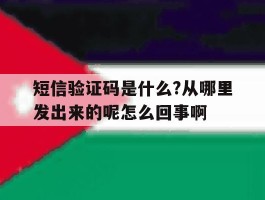 关于短信验证码是什么?从哪里发出来的呢怎么回事啊的信息