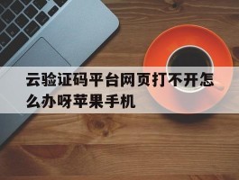关于云验证码平台网页打不开怎么办呀苹果手机的信息