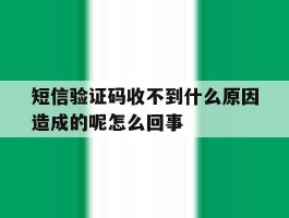 短信验证码收不到什么原因造成的呢怎么回事