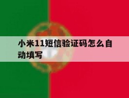 小米11短信验证码怎么自动填写