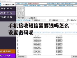 手机接收短信需要钱吗怎么设置密码呢